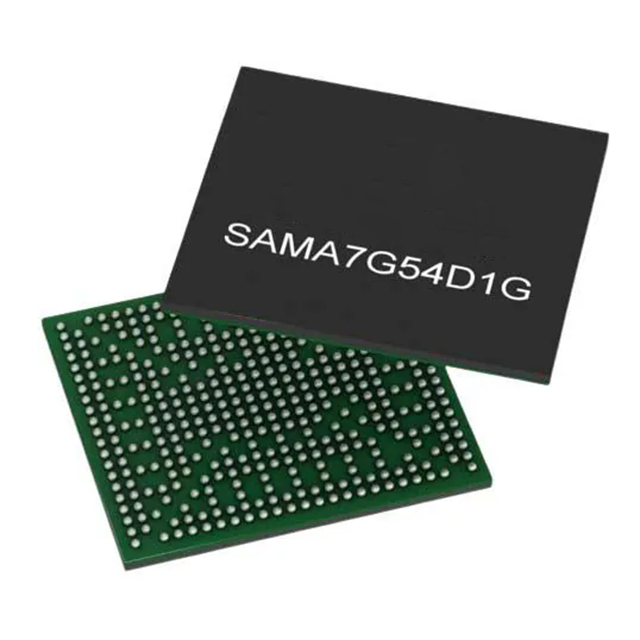 Microchip SAMA7G54D1GT-I/4UB ARM Cortex A7 微處理器 MPU，帶 MIPI 攝像頭和 1Gb 集成 DDR3L