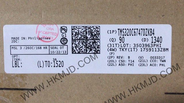 基于 C674x 內(nèi)核的 TMS320C6747DZKB4 浮點數(shù)字信號處理器- 高達(dá) 456MHz