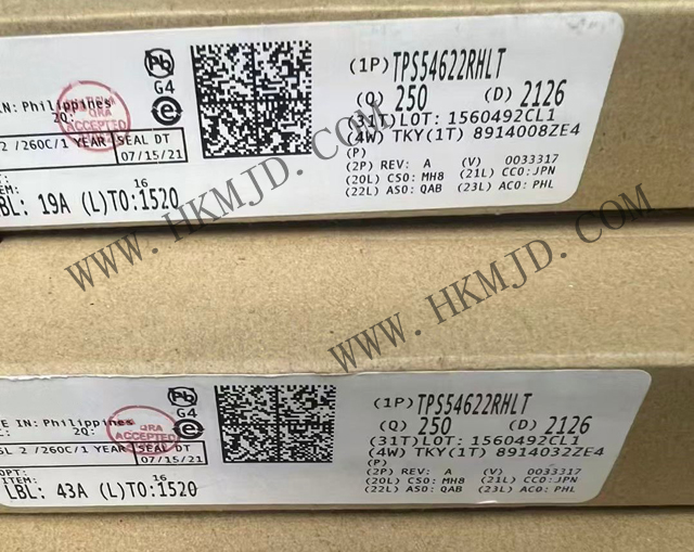 現(xiàn)貨供應(yīng)TI TPS54622RHLT 同步 SWIFT? 降壓轉(zhuǎn)換器，采用 VQFN 封裝