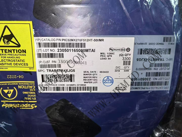 PIC32MX270F512HT-50I/MR