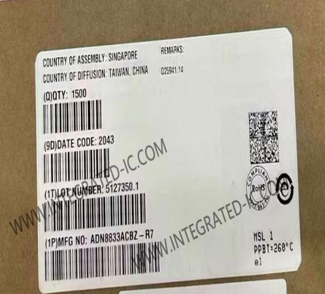 [供應(yīng)原裝] ADI ADN8833ACBZ 1A，熱電冷卻器(TEC)驅(qū)動器