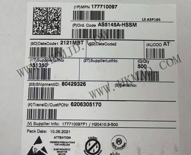 出售（AS5145A-HSSM）ams OSRAM非接觸式轉(zhuǎn)動位置磁性位置傳感器